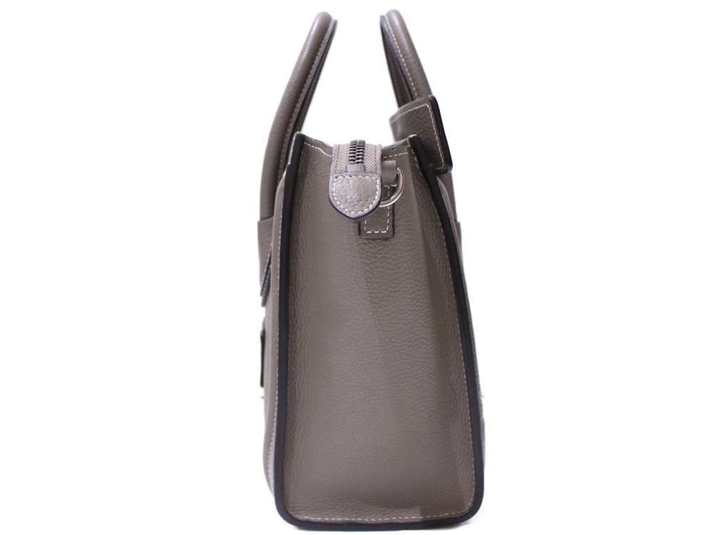 Celine Calfskin 2way Luggage Suri Gray Bag Drummed Shoulder Gray